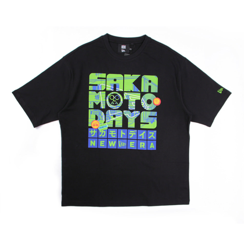 New Era x Sakomoto Days Black Oversized Short Sleeve T-Shirt