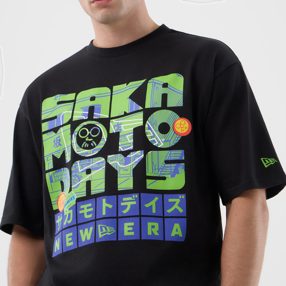 New Era x Sakamoto Days Black Oversized Short Sleeve T-Shirt