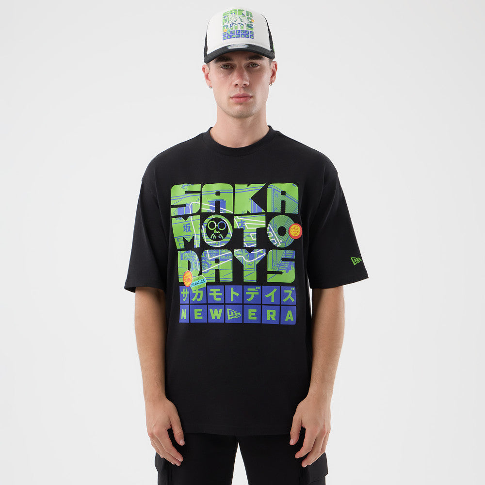 New Era x Sakamoto Days Black Oversized Short Sleeve T-Shirt