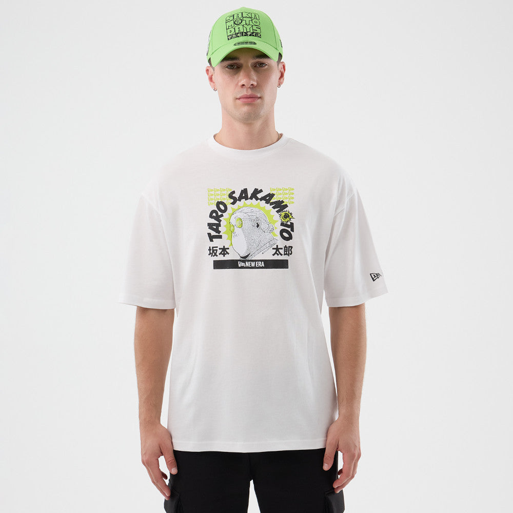 New Era x Sakamoto Days Graphic White Oversized Short Sleeve T-Shirt