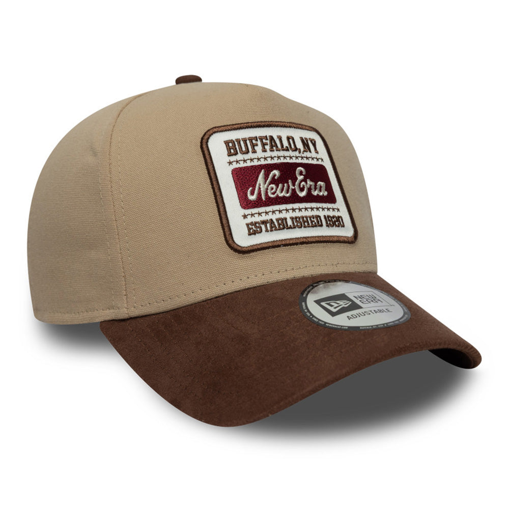 New Era NE Patch Suede Camel Brown 9FORTY E-Frame Adjustable Cap