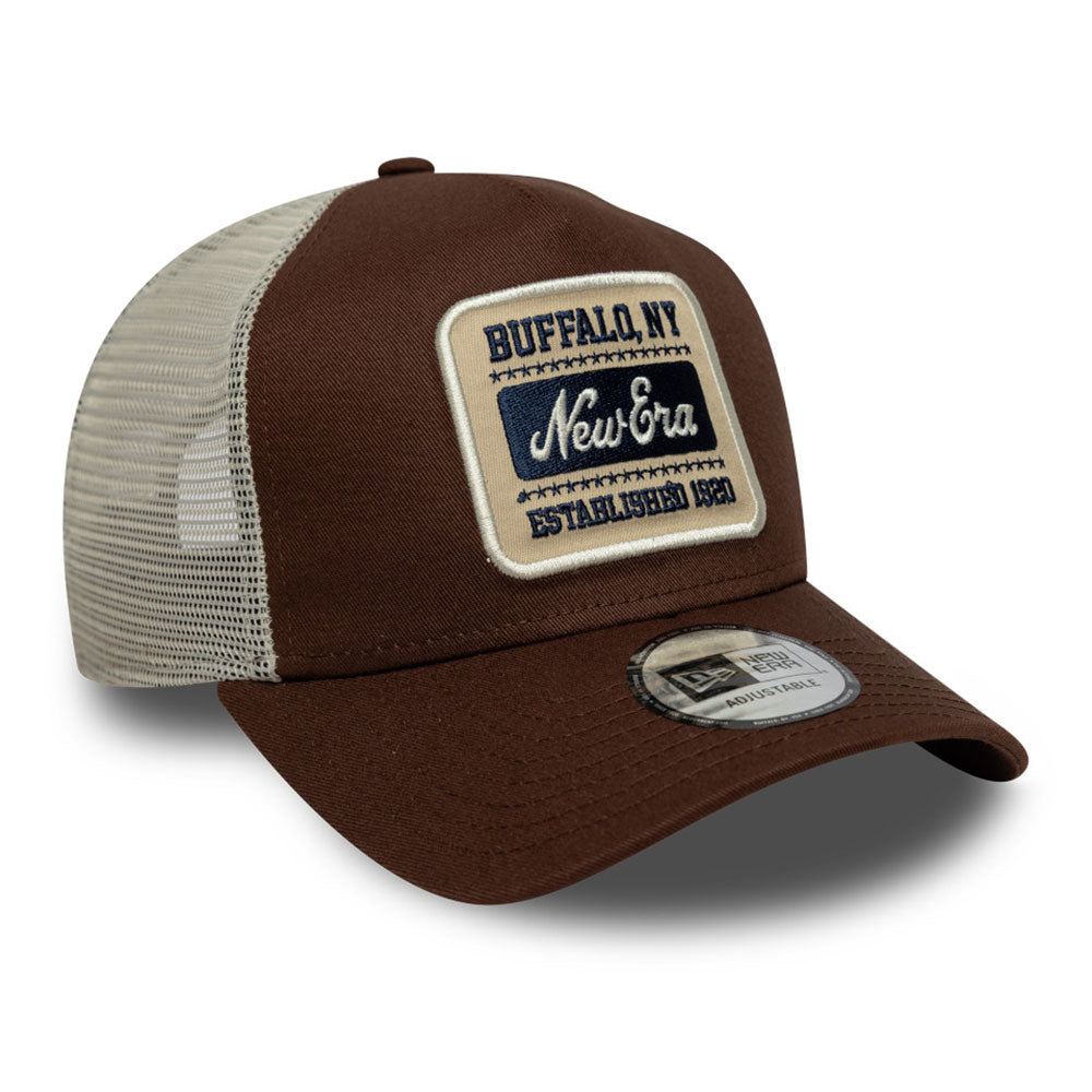 New Era NE Patch Suede Chocolate Sauce 9FORTY E-Frame Adjustable Cap