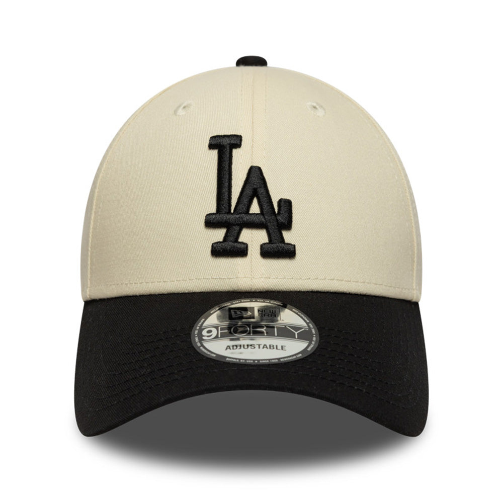 New Era Los Angeles Dodgers Color Block Light Cream Black 9FORTY Adjustable Cap
