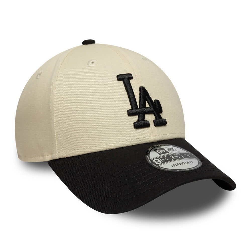New Era Los Angeles Dodgers Color Block Light Cream Black 9FORTY Adjustable Cap