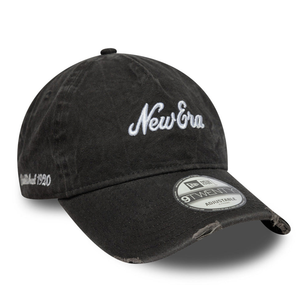 New Era Script Pigment Wash Black 9TWENTY Adjustable Cap