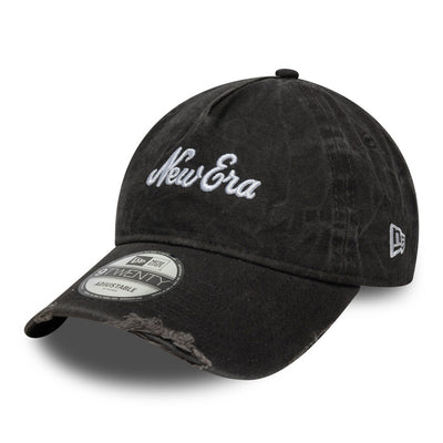 New Era Script Pigment Wash Black 9TWENTY Adjustable Cap