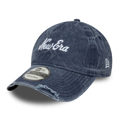 New Era Script Pigment Wash Navy 9TWENTY Adjustable Cap