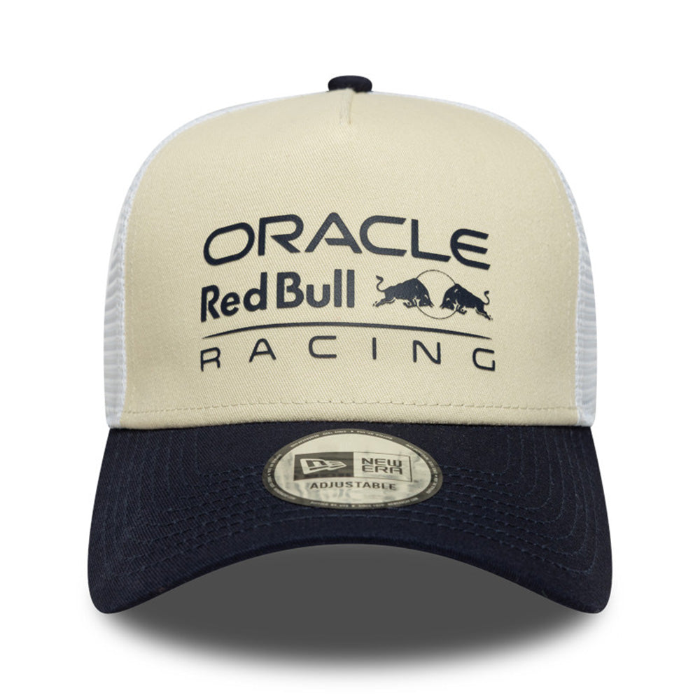 New Era Oracle Red Bull Racing SP26 Light Beige Seasonal 9FORTY Trucker Adjustable Cap