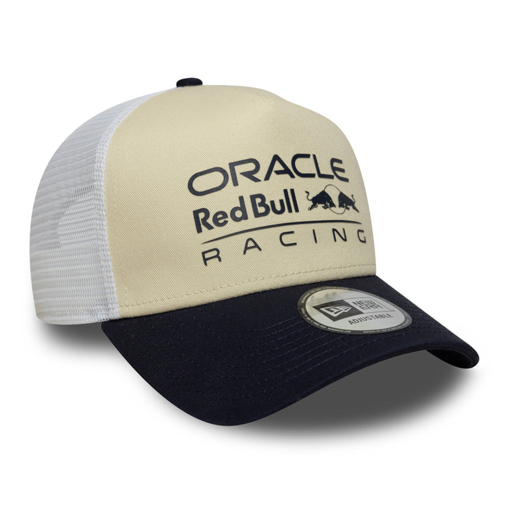 New Era Oracle Red Bull Racing SP26 Light Beige Seasonal 9FORTY Trucker Adjustable Cap