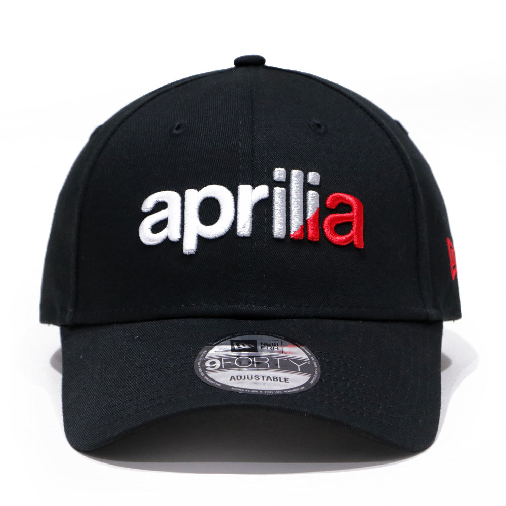 New Era Aprilia Piaggio Wordmark Black 9FORTY Adjustable Cap
