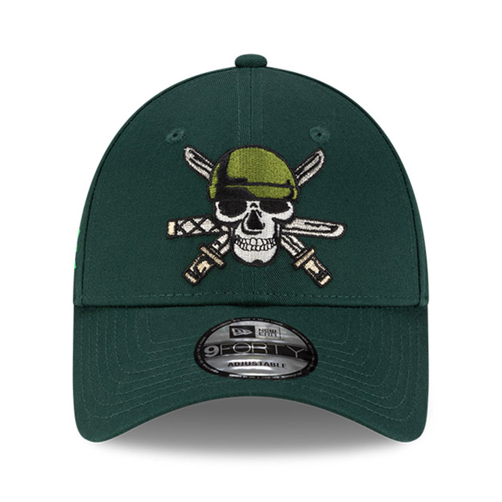 New Era x One Piece Zoro Dark Green 9FORTY Adjustable Cap