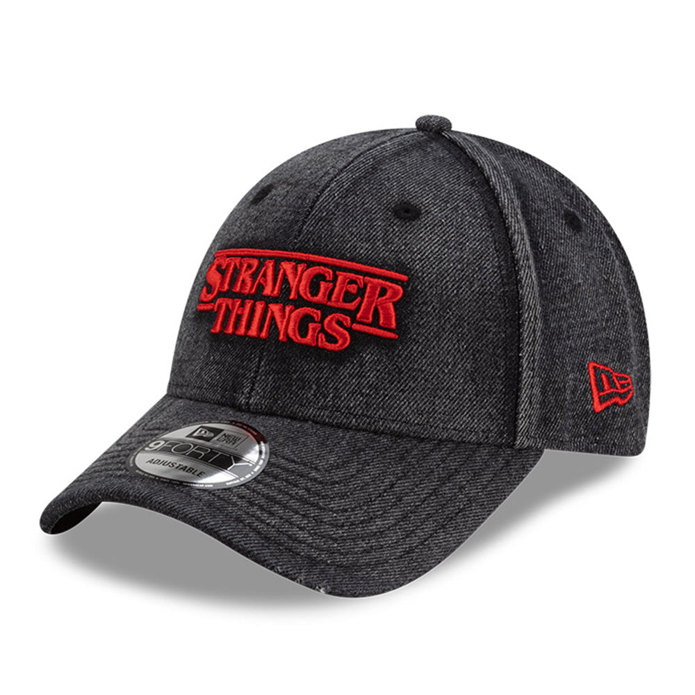 New Era x Stranger Things Distressed Black 9FORTY Adjustable Cap