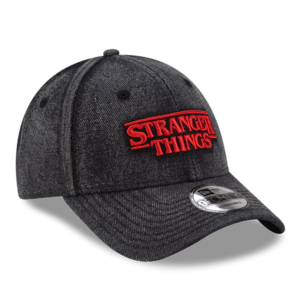 New Era x Stranger Things Distressed Black 9FORTY Adjustable Cap