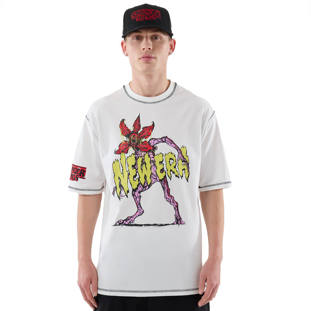 New Era x Stranger Things White Oversized Short Sleeve T-Shirt