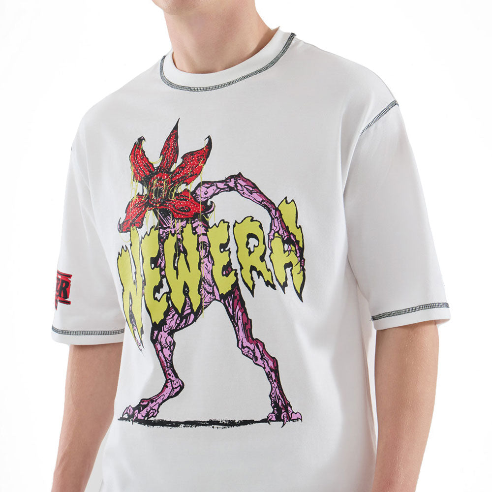 New Era x Stranger Things White Oversized Short Sleeve T-Shirt
