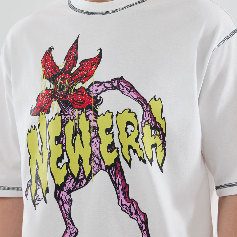 New Era x Stranger Things White Oversized Short Sleeve T-Shirt
