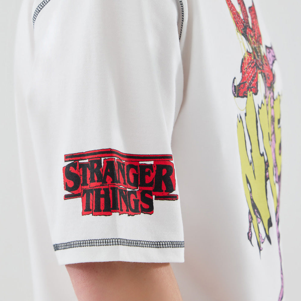 New Era x Stranger Things White Oversized Short Sleeve T-Shirt