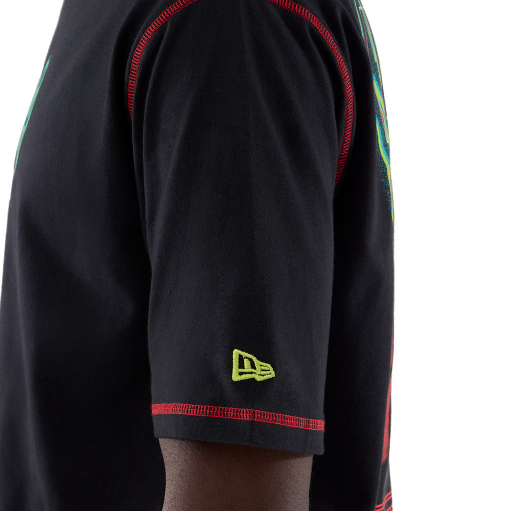 New Era x Stranger Things Black Oversized Short Sleeve T-Shirt