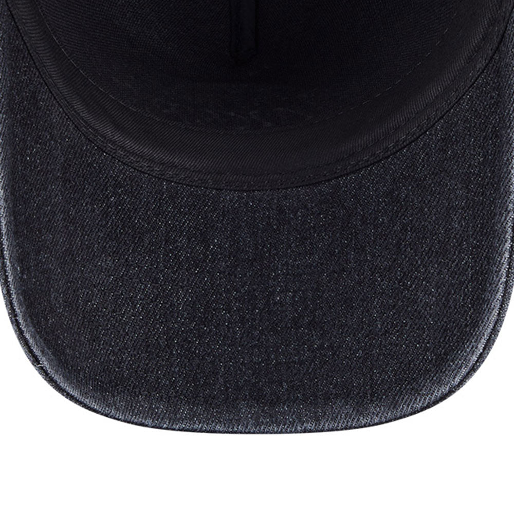 New Era Los Angeles Lakers Washed Denim Q126 Black 9FORTY A-Frame Trucker Adjustable Cap