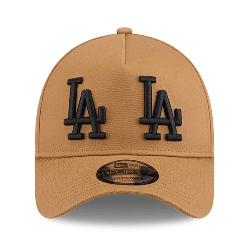 New Era Los Angeles Dodgers Double Logo Wheat 9FORTY A-Frame Snapback Cap