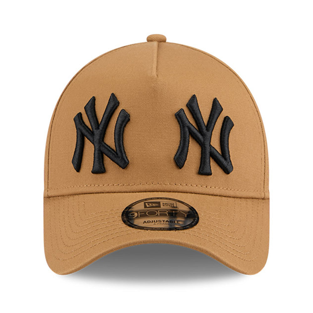 New Era New York Yankees Double Logo Wheat 9FORTY A-Frame Snapback Cap
