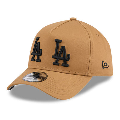 New Era Los Angeles Dodgers Double Logo Wheat 9FORTY A-Frame Snapback Cap