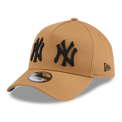 New Era New York Yankees Double Logo Wheat 9FORTY A-Frame Snapback Cap