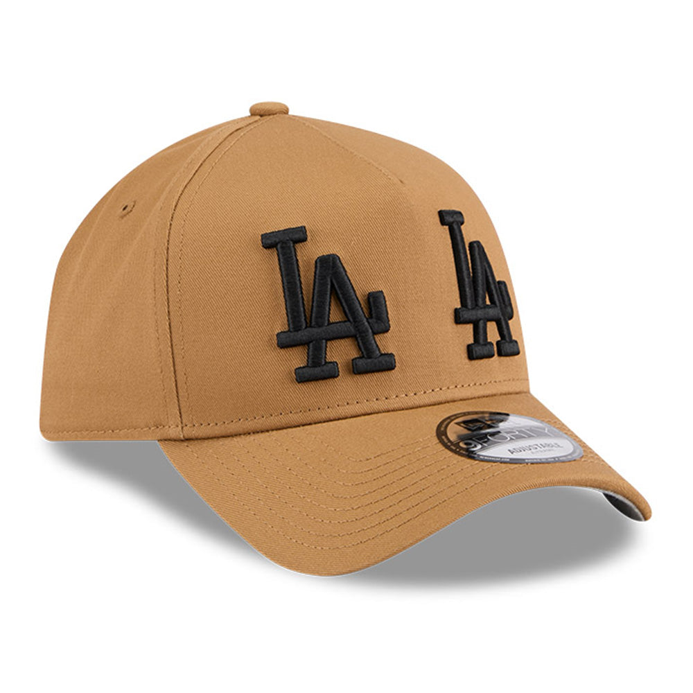 New Era Los Angeles Dodgers Double Logo Wheat 9FORTY A-Frame Snapback Cap