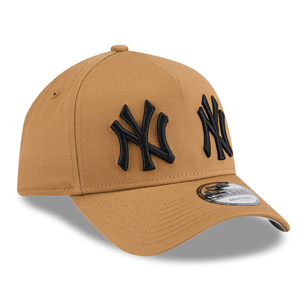 New Era New York Yankees Double Logo Wheat 9FORTY A-Frame Snapback Cap