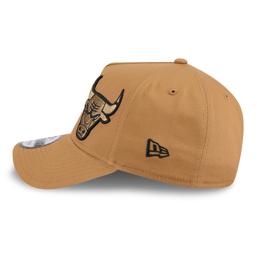 New Era Chicago Bulls Double Logo Wheat 9FORTY A-Frame Snapback Cap