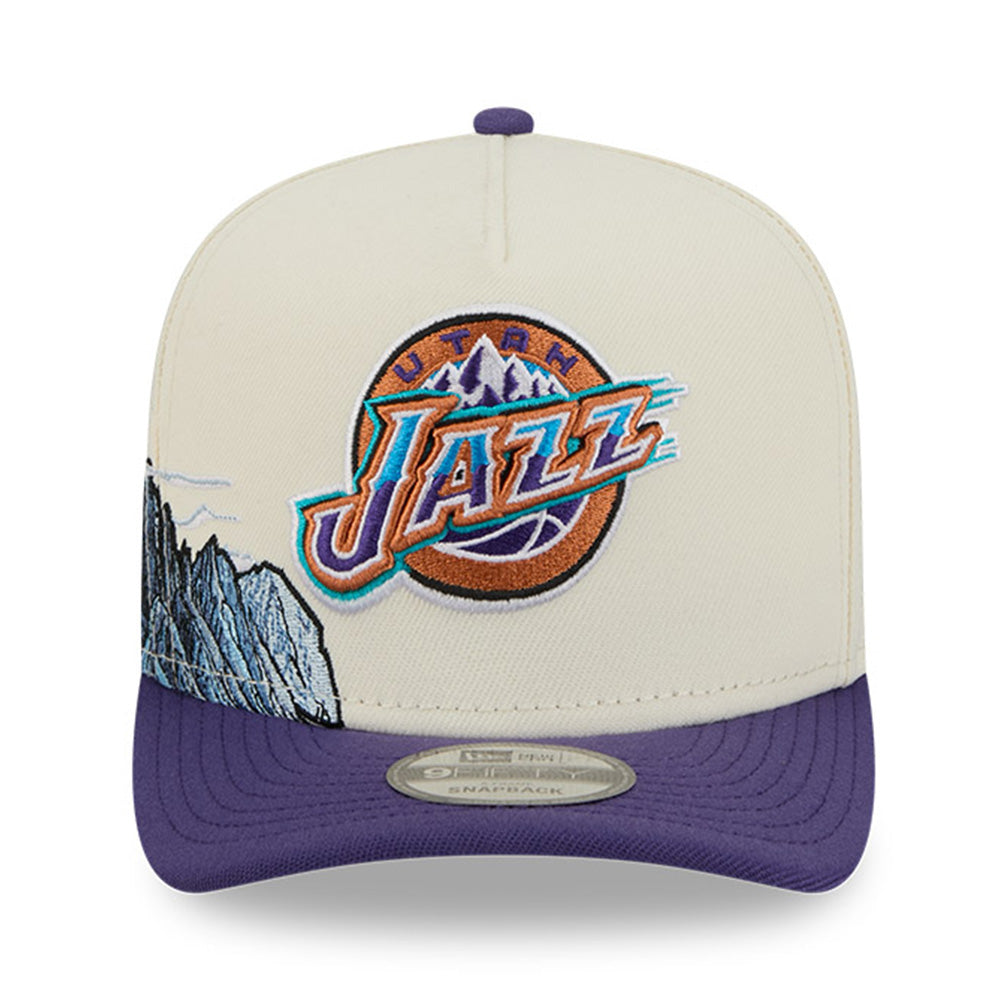 New Era Utah Jazz Stone Dark Purple 9FIFTY A-Frame Snapback Cap
