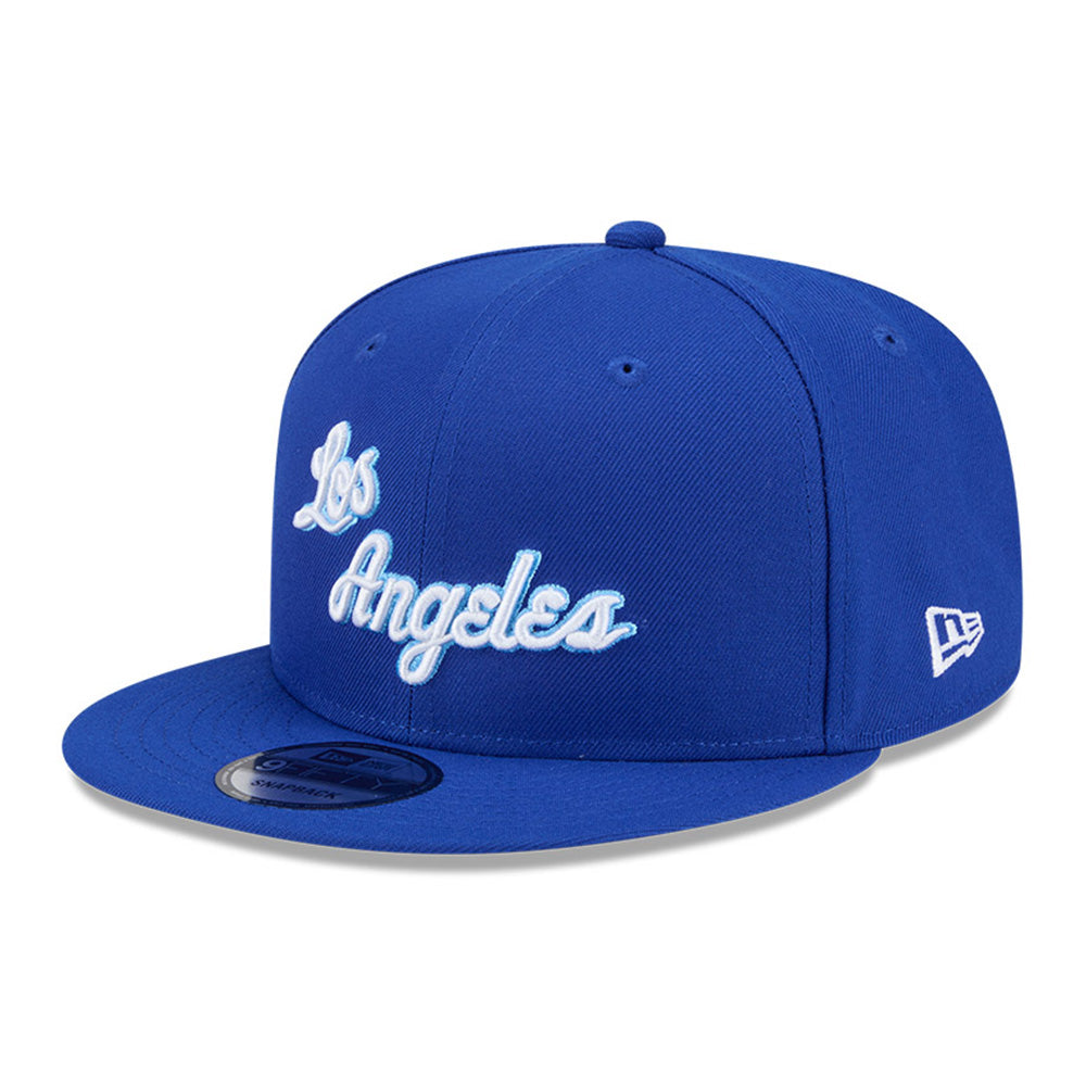 New Era Los Angeles Lakers Hardwood Classic 2025 Medium Blue 9FIFTY Snapback Cap