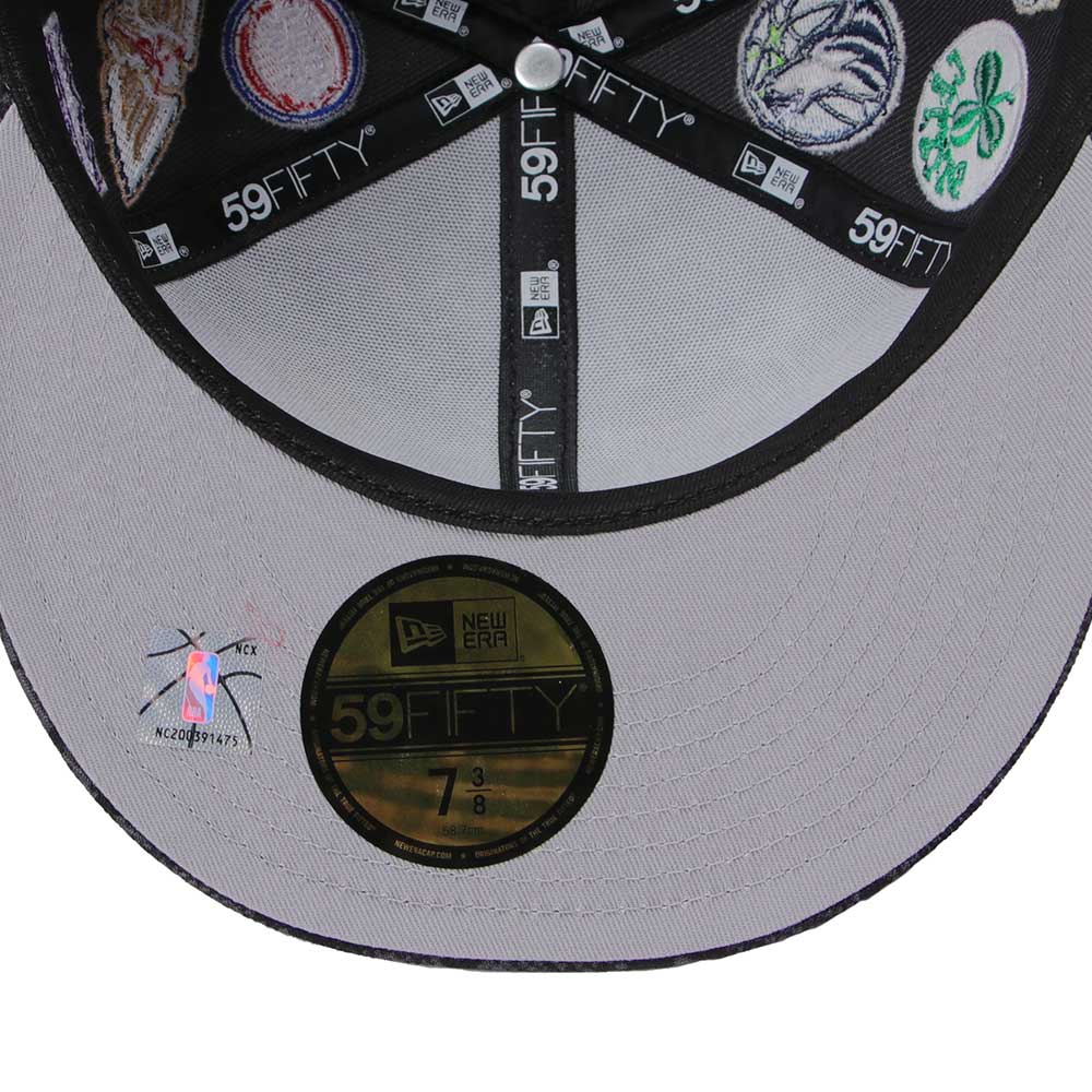 New Era National Basketball Association Team Logo All Over 2026 Black 59FIFTY Fitted Cap