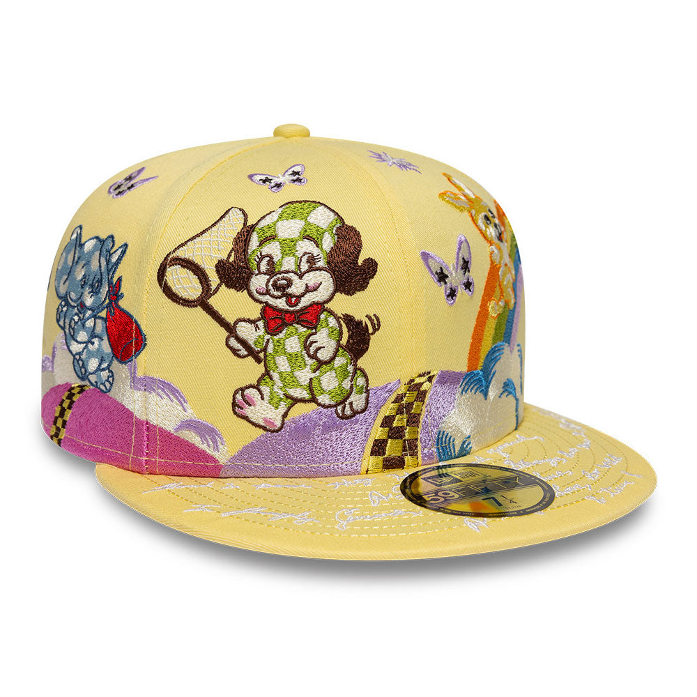 New Era x KENZO Embroidered Scene Soft Yellow 59FIFTY Fitted Cap