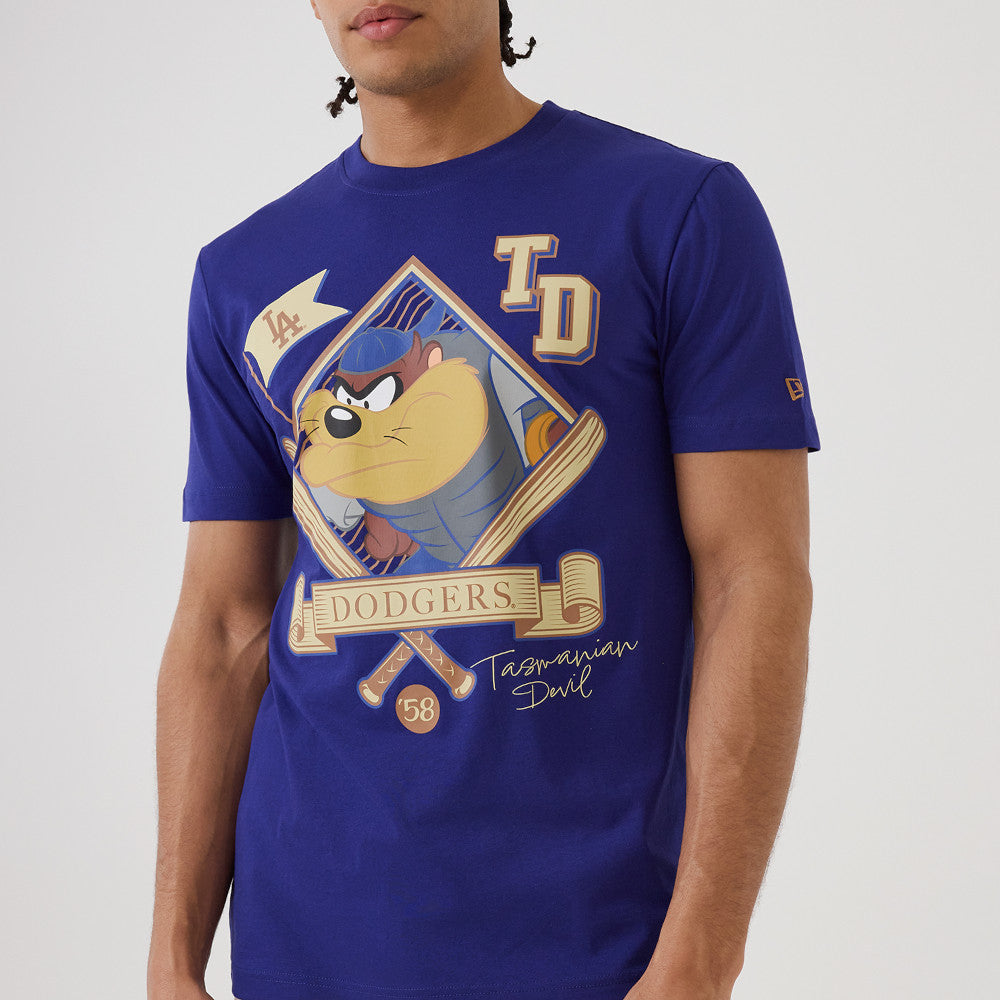 New Era x Looney Tunes Los Angeles Dodgers Tasmanian Devil Blue Short Sleeve T-Shirt
