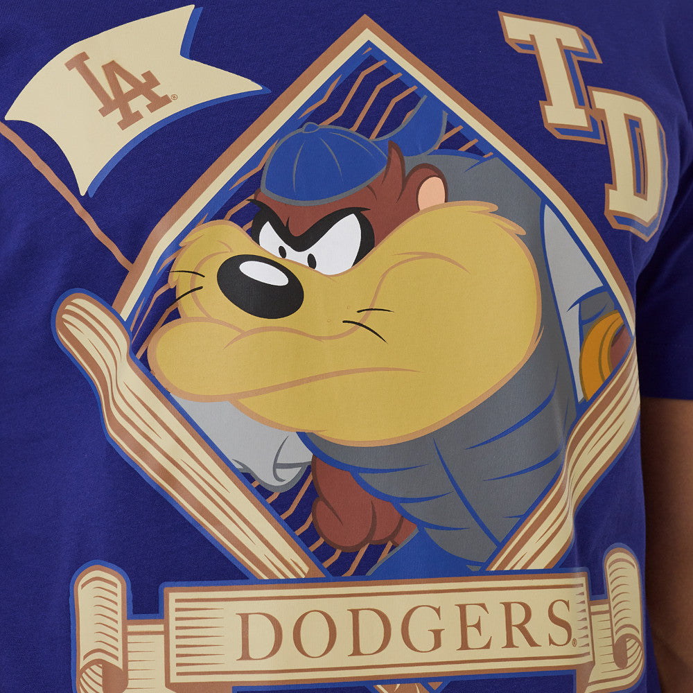 New Era x Looney Tunes Los Angeles Dodgers Tasmanian Devil Blue Short Sleeve T-Shirt
