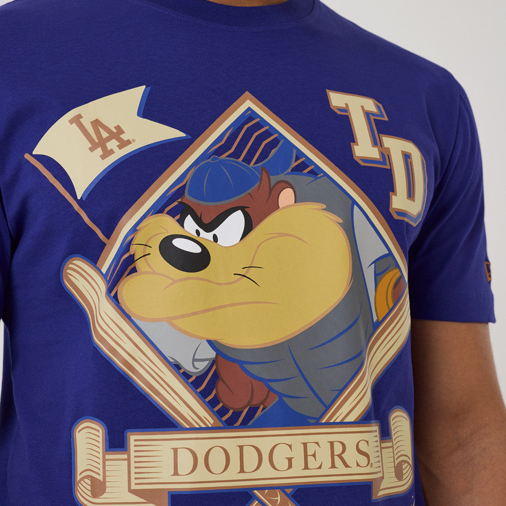New Era x Looney Tunes Los Angeles Dodgers Tasmanian Devil Blue Short Sleeve T-Shirt