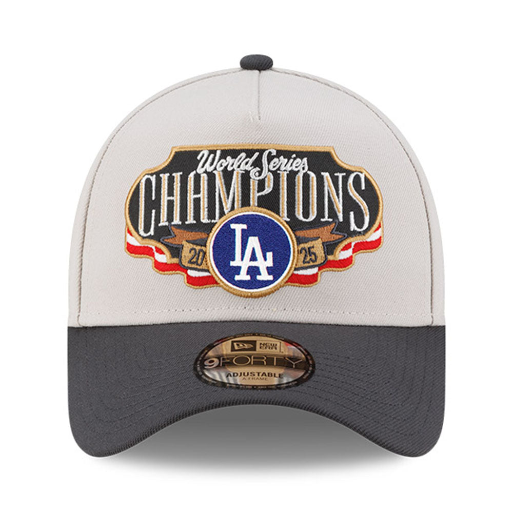 Los Angeles Dodgers MLB World Series Champion 2025 White Black 9FORTY Adjustable Cap (PREORDER)