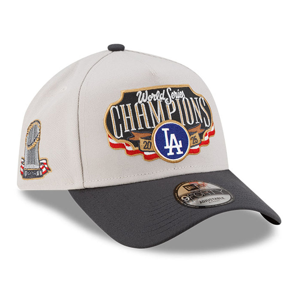 Los Angeles Dodgers MLB World Series Champion 2025 White Black 9FORTY Adjustable Cap (PREORDER)