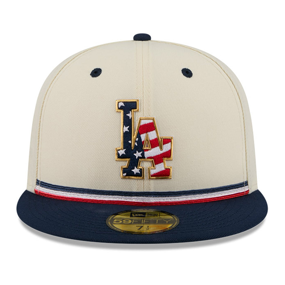 New Era Los Angeles Dodgers 4th of July Chrome White 59FIFTY Fitted Cap