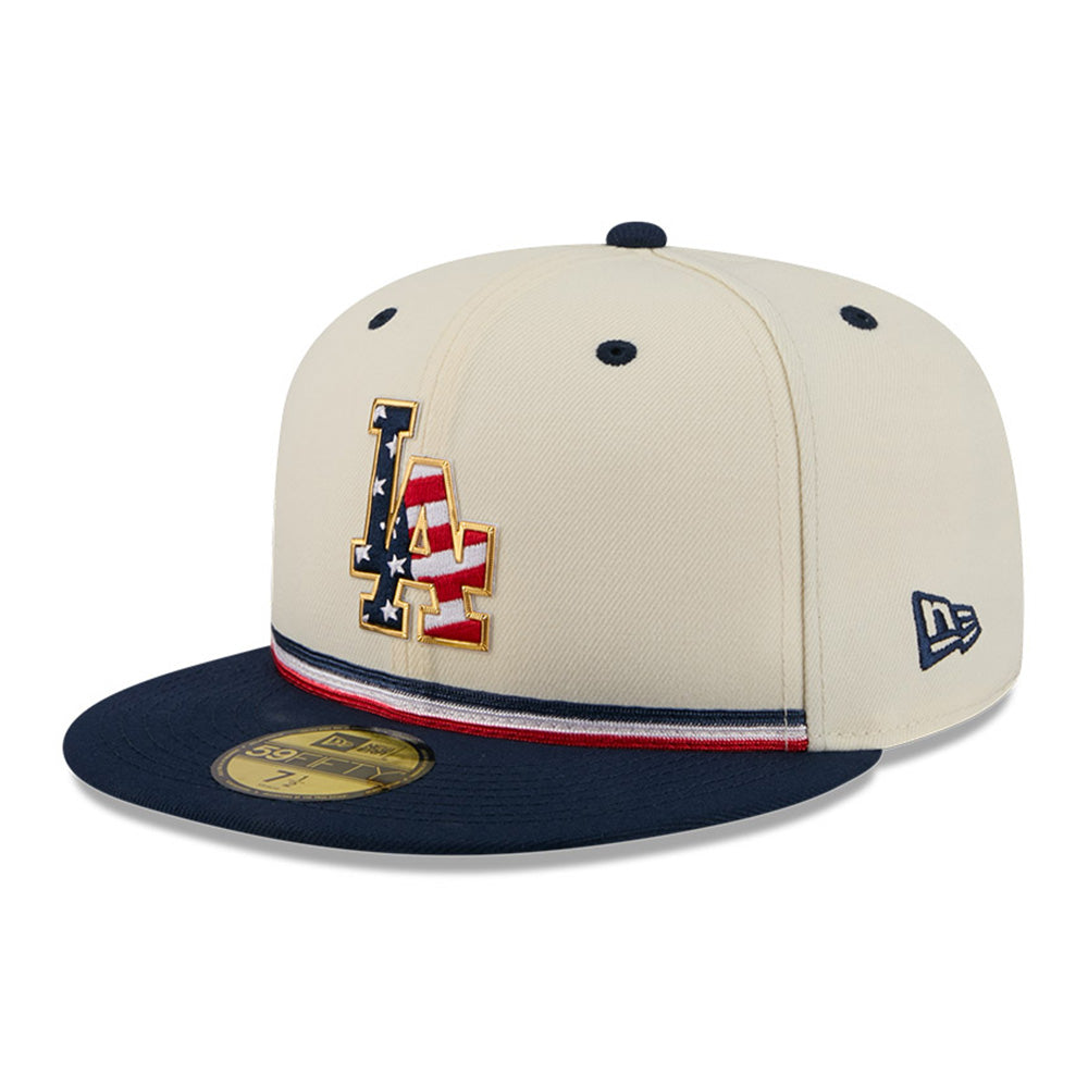 New Era Los Angeles Dodgers 4th of July Chrome White 59FIFTY Fitted Cap