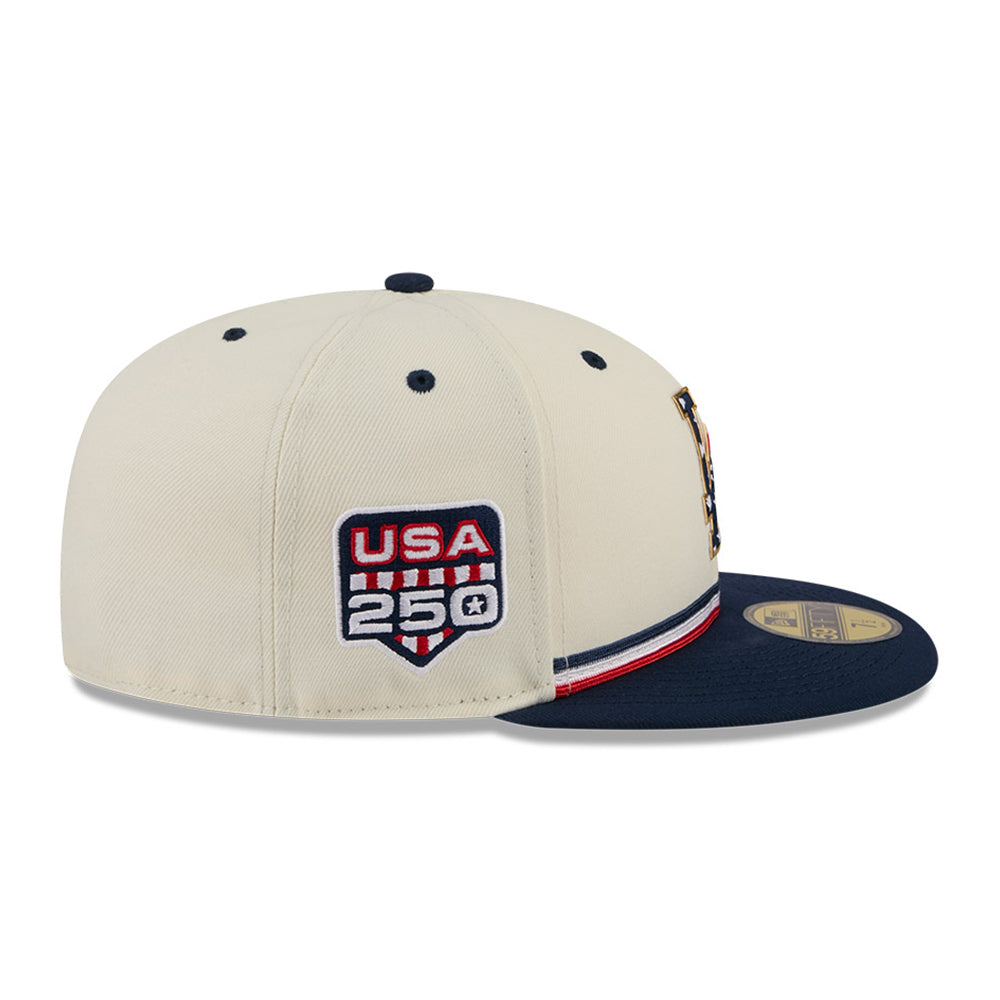 New Era Los Angeles Dodgers 4th of July Chrome White 59FIFTY Fitted Cap