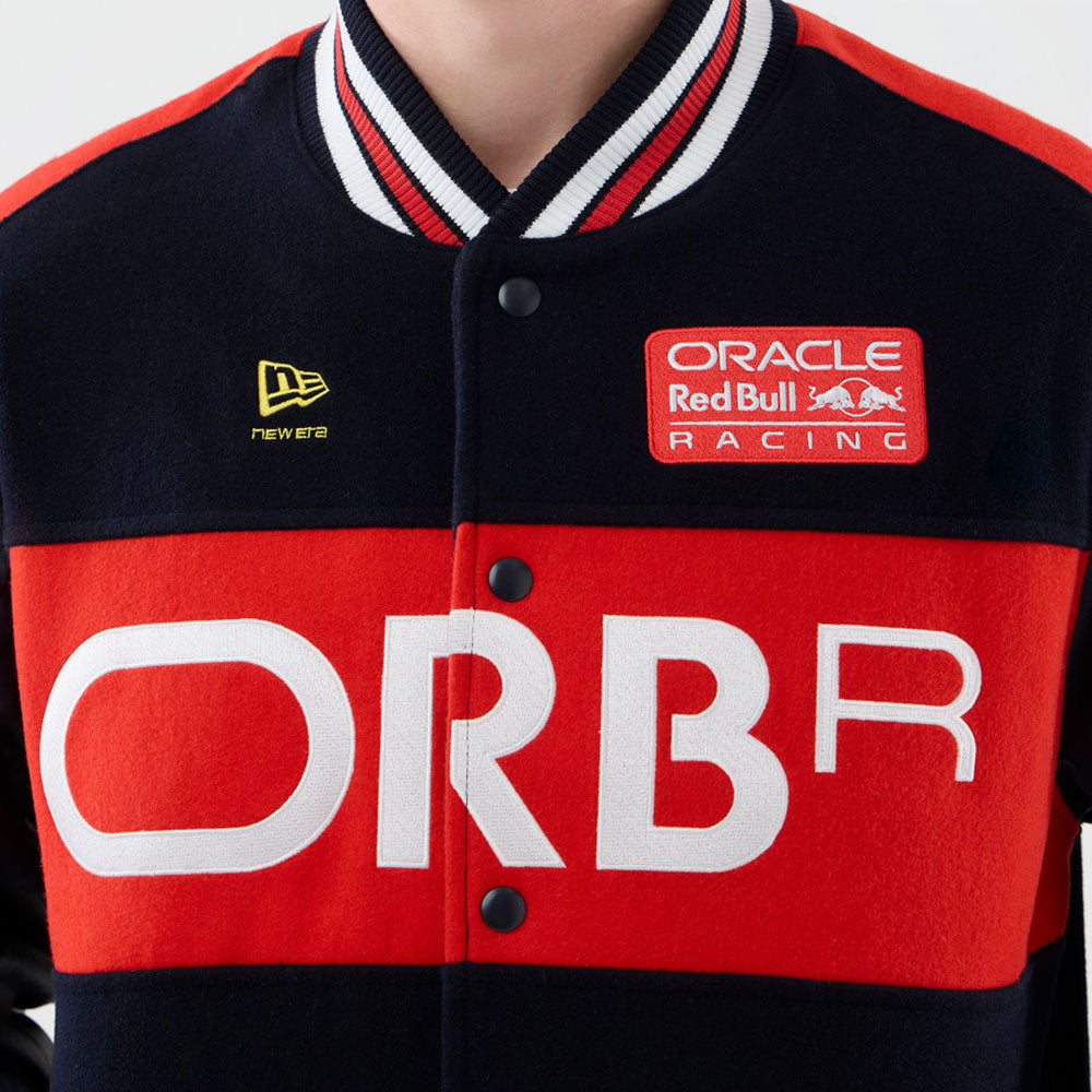 New Era Oracle Red Bull Racing Motorsports Wordmark Varsity Jacket