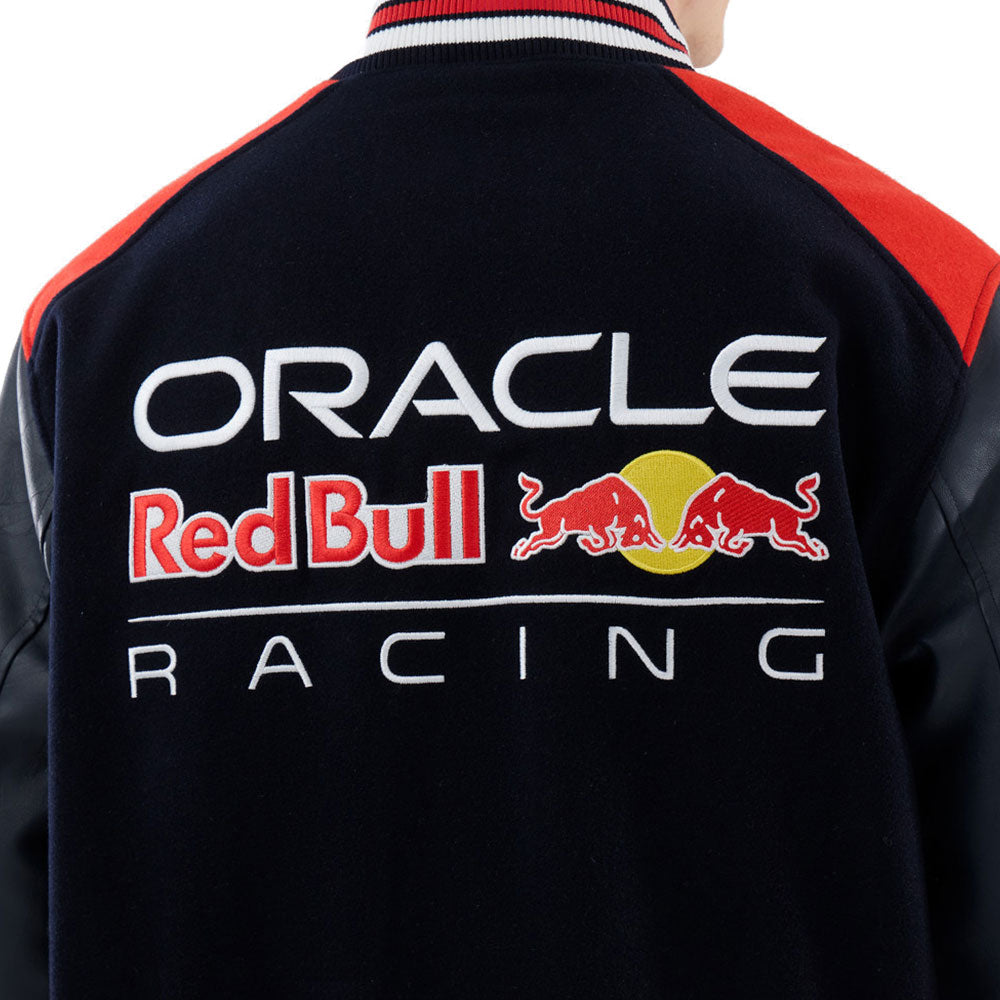 New Era Oracle Red Bull Racing Motorsports Wordmark Varsity Jacket