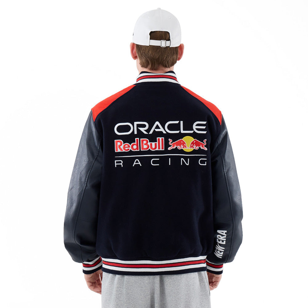 New Era Oracle Red Bull Racing Motorsports Wordmark Varsity Jacket