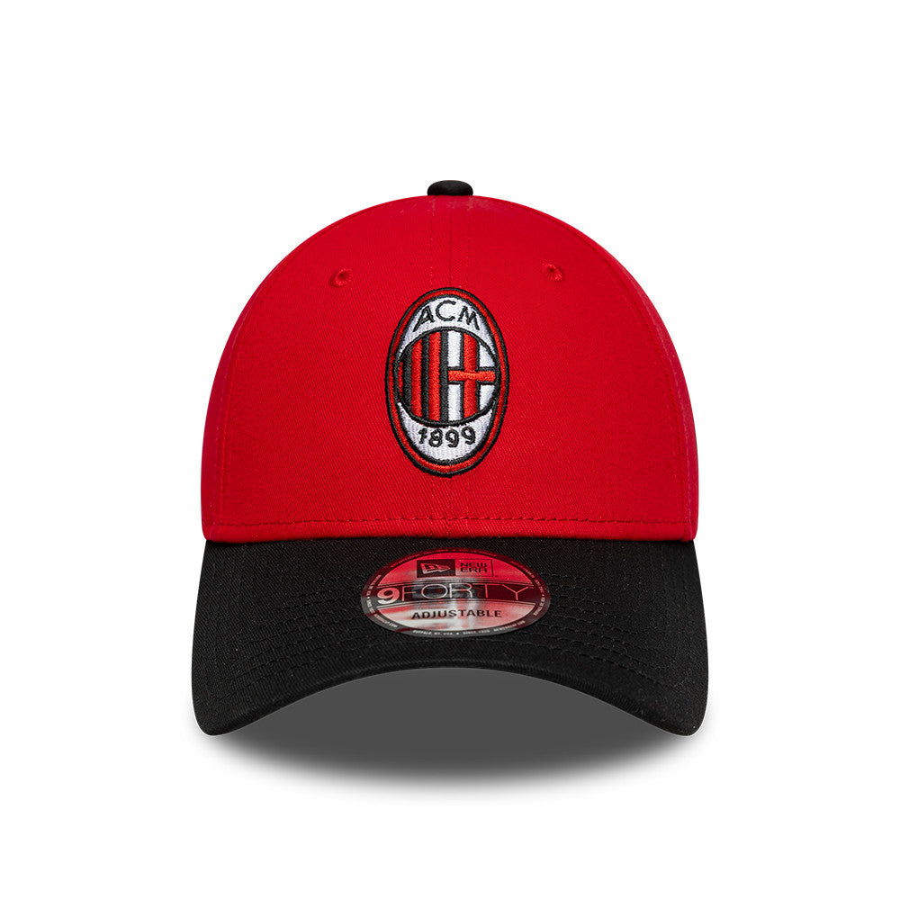 New Era AC Milan EMEA Football Red Black Contrast 9FORTY Adjustable Cap