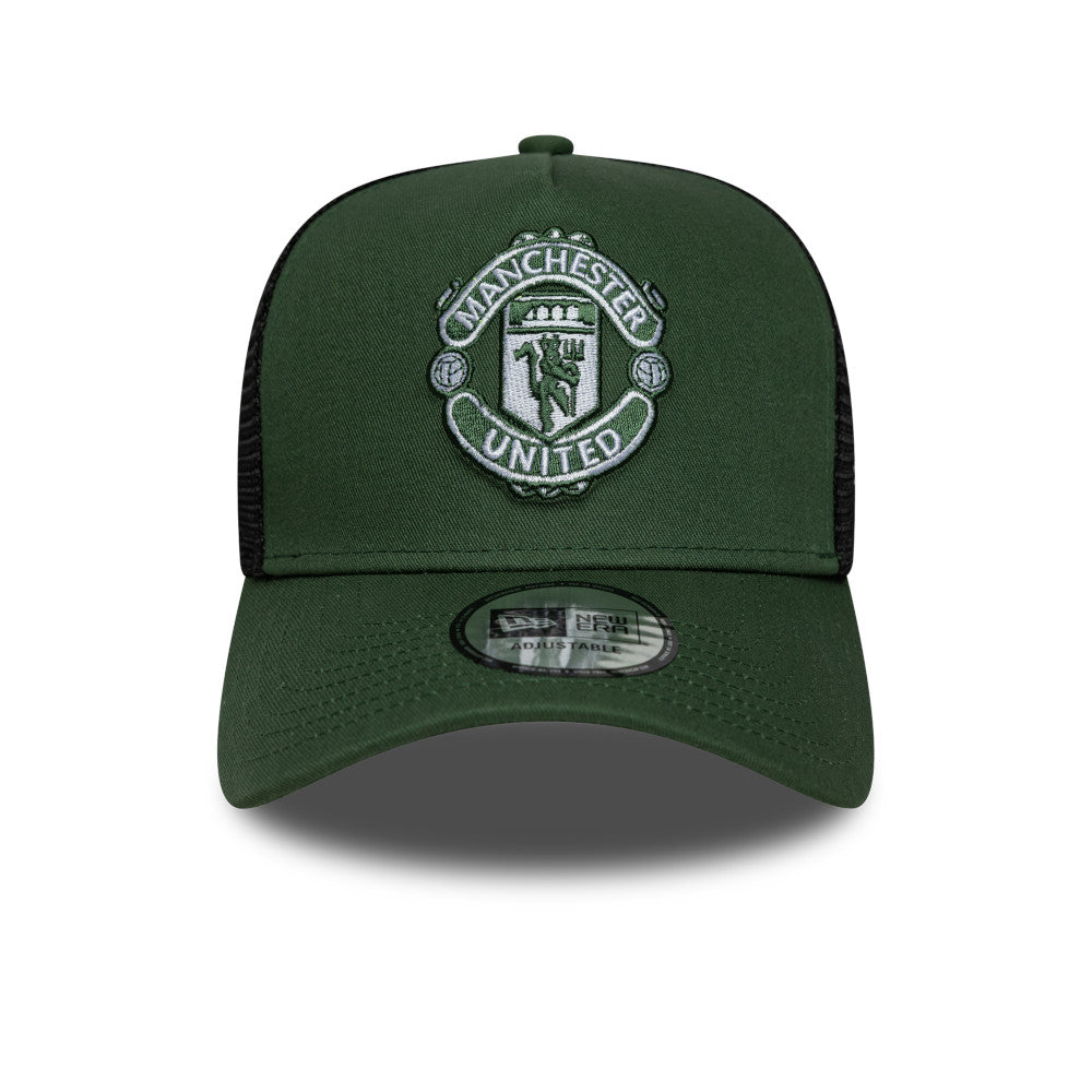 New Era Seasonal Manchester United Football Green 9FORTY A-Frame Trucker Cap
