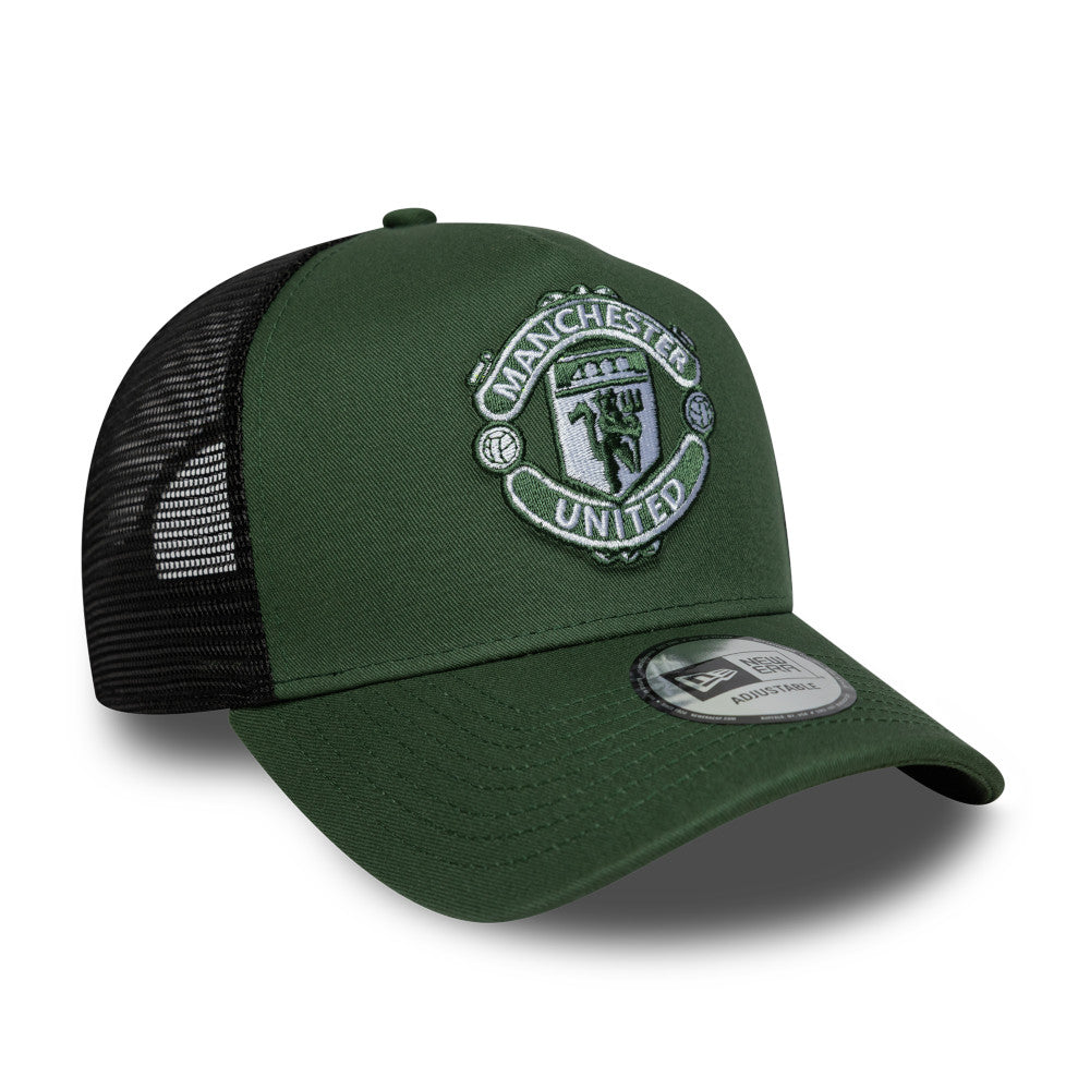 New Era Seasonal Manchester United Football Green 9FORTY A-Frame Trucker Cap