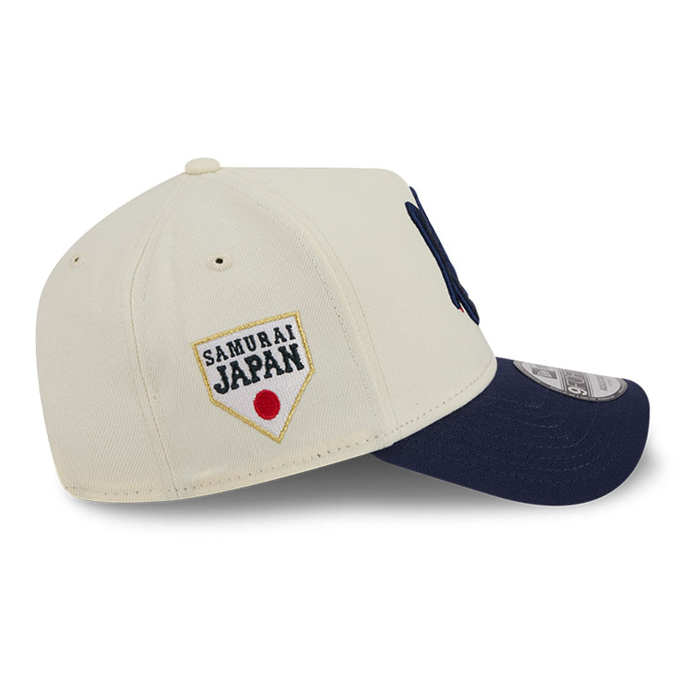 New Era World Baseball Classic Japan Kanji White Blue 9FORTY A-Frame Adjustable Cap
