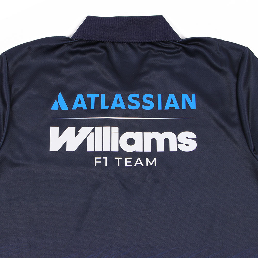 New Era Atlassian Williams F1 Team Navy Tech Short Sleeve Polo Shirt